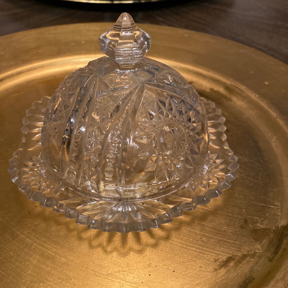 COPY - Vintage glass Roy’s butter dish